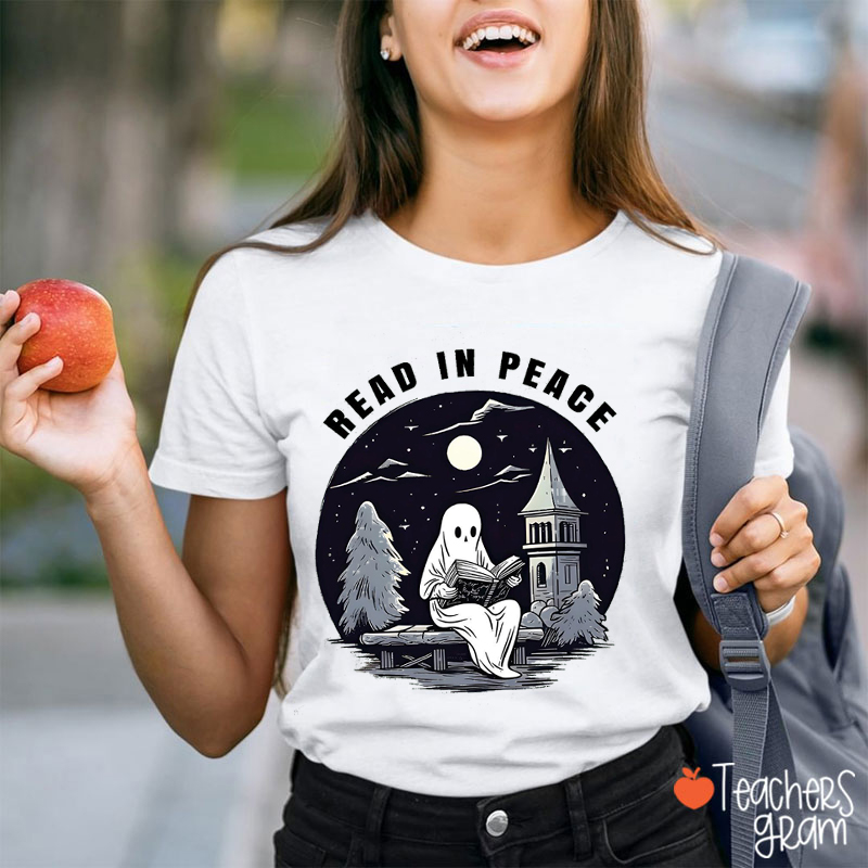 Read In Peace Halloween Teacher T-Shirt