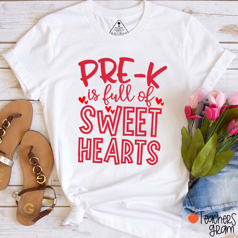Personalized Grade Full Of Sweet Heart Teacher T-Shirt