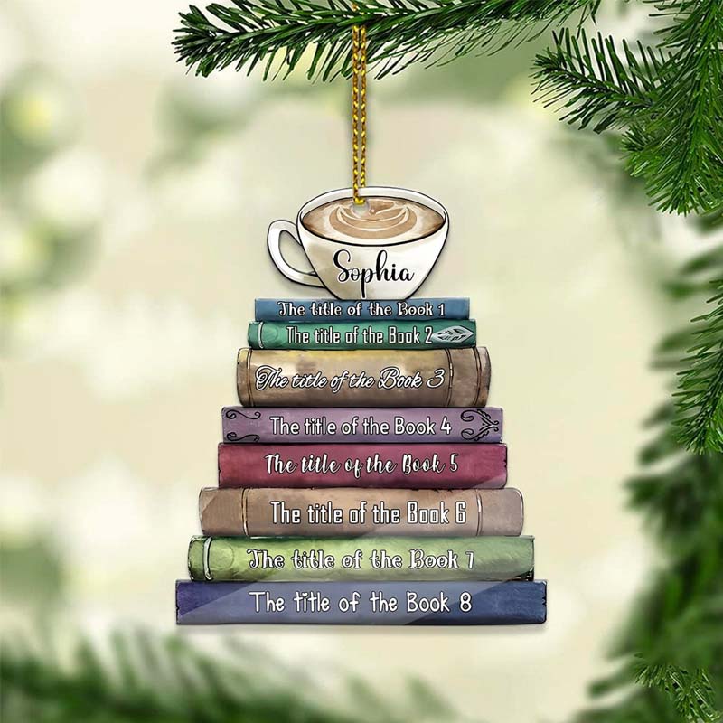 Personalized Bookworm Christmas Ornament