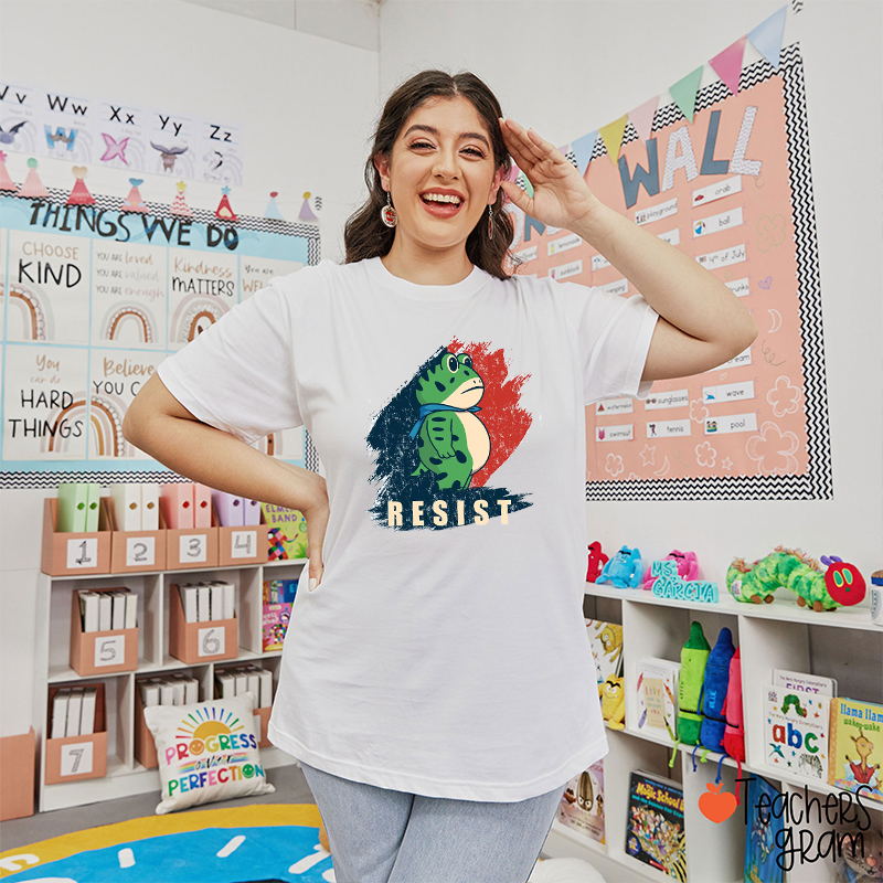 Portland Frog Protest Resist Teacher T-Shirt