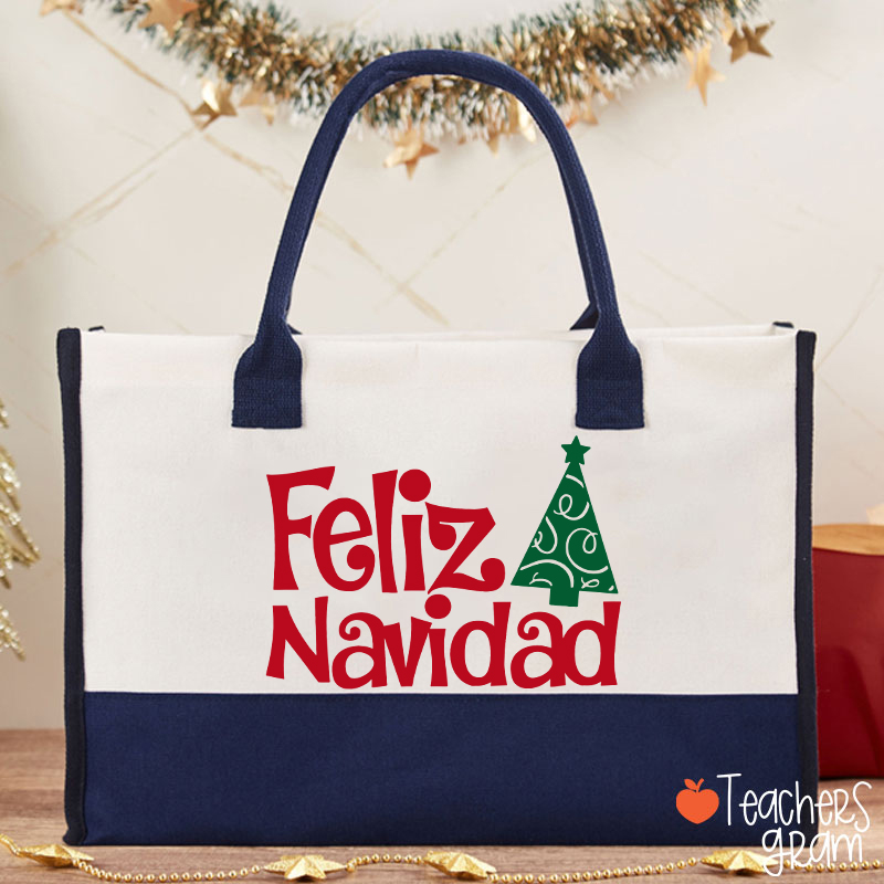 Feliz Navidad Spanish Teacher Cotton Tote Bag