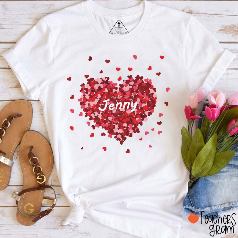 Personalized Name Full Of Love Teacher T-Shirt