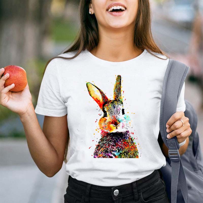 Bunny Rabbit Watercolor Teacher T-Shirt