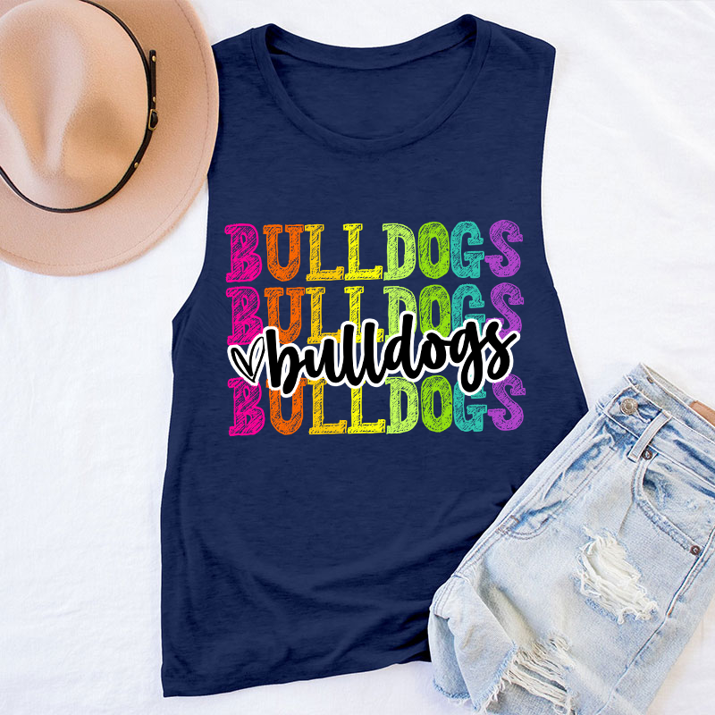 Personalized Mascot Graffiti Font School Spirit Teacher Tank Top