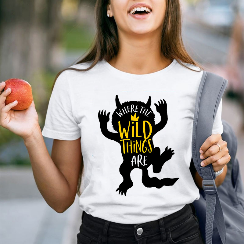 Where The Wild Things Are Cute Icon Print Teacher T-Shirt