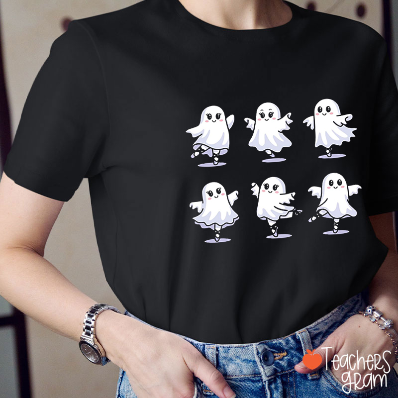 Elegant Dancing Ghosts Teacher T-Shirt