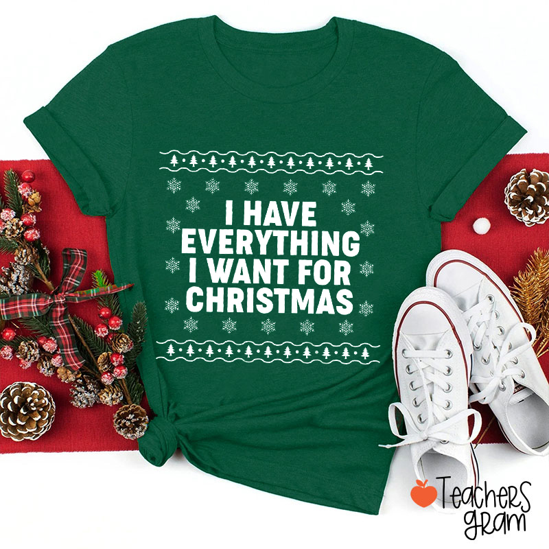 Personalized I Have Everything I Want For Christmas Teacher T-Shirt