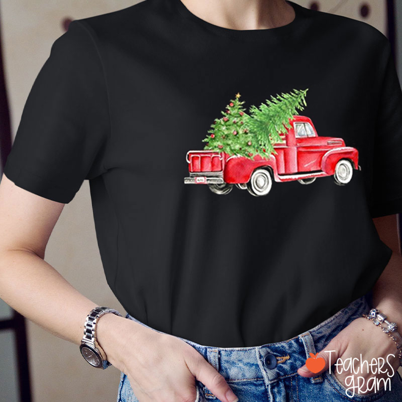 Christmas Tree Truck Teacher T-Shirt