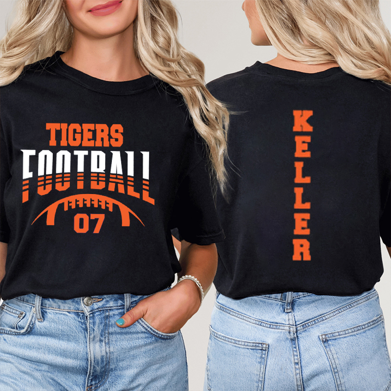 Personalized Your Team And Sport Game Day Teacher Two Sided T-Shirt