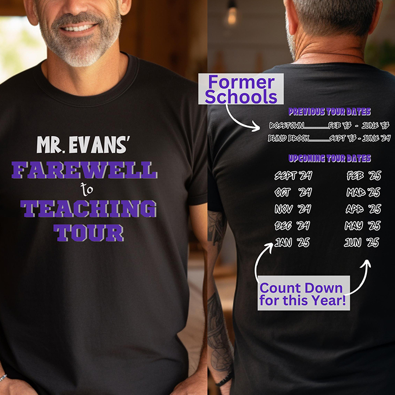 Personalized Farewell To Teaching Retirement Countdown Teacher Two Sided T-Shirt