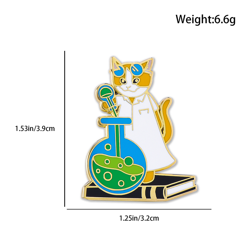 Cat Scientist Teacher Pin