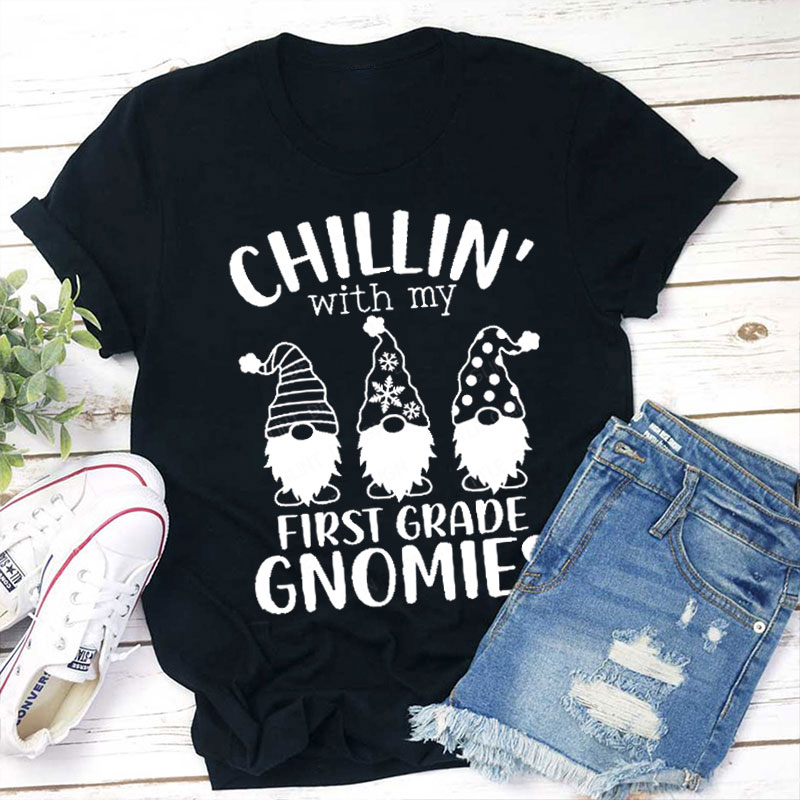 Personalized Chilling With My Gnomies Teacher T-Shirt