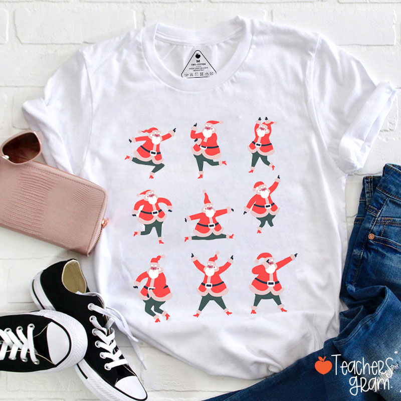 Dancing Santa Claus Teacher T-Shirt