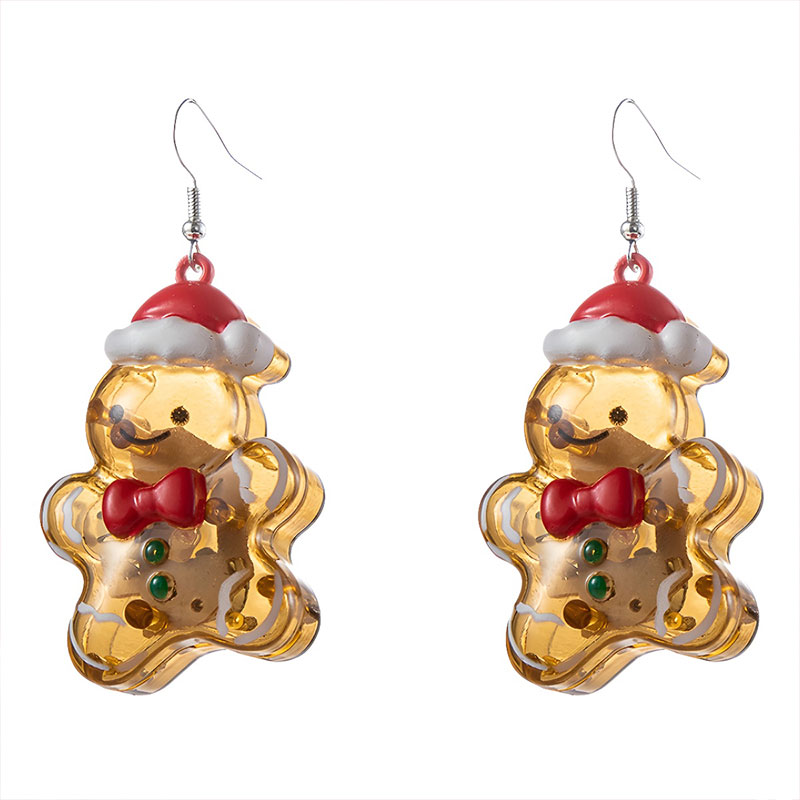 Christmas Gingerbread Man Holiday Glow Teacher Earrings