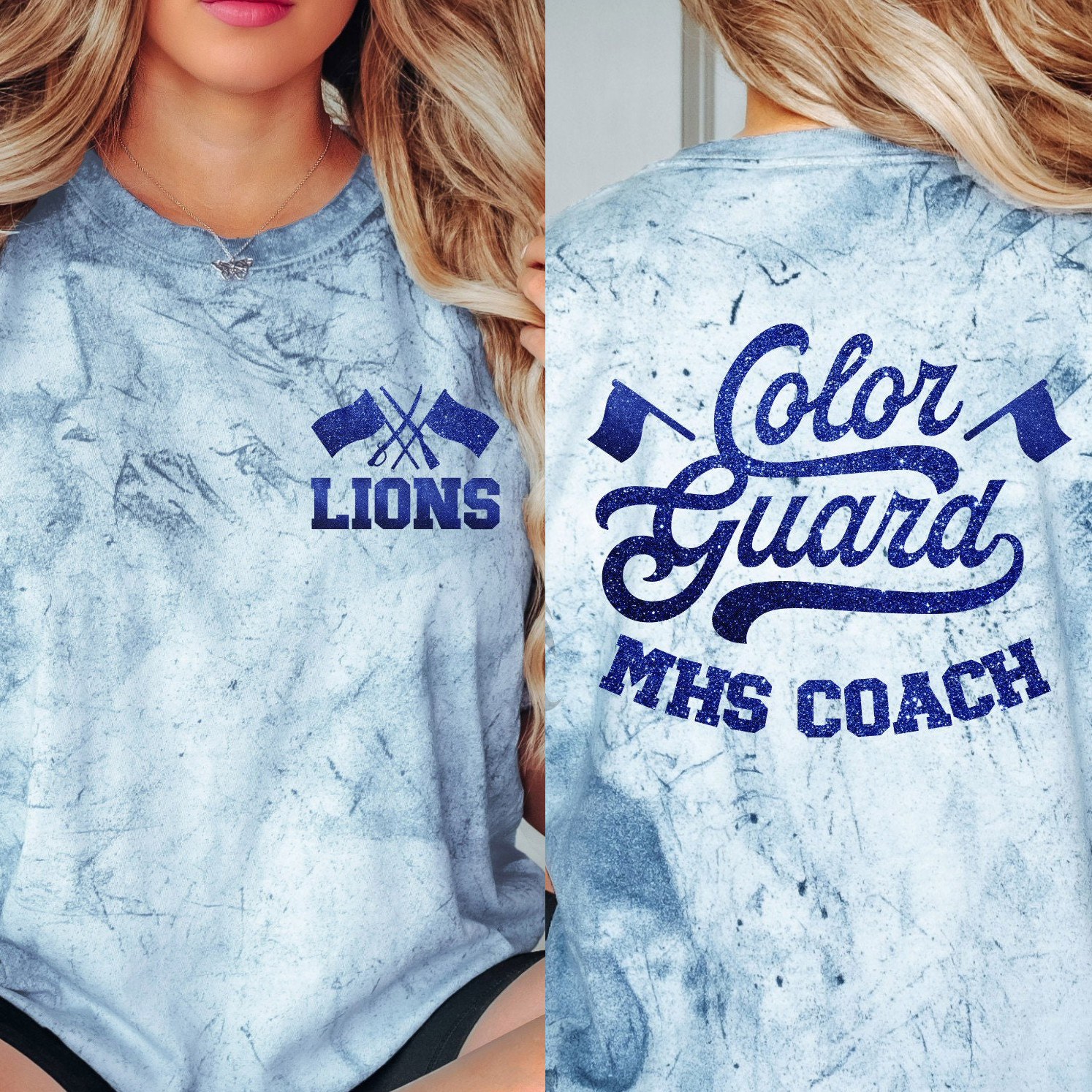 Personalized Mascot Color Guard Spirit Teacher Printed T-Shirt
