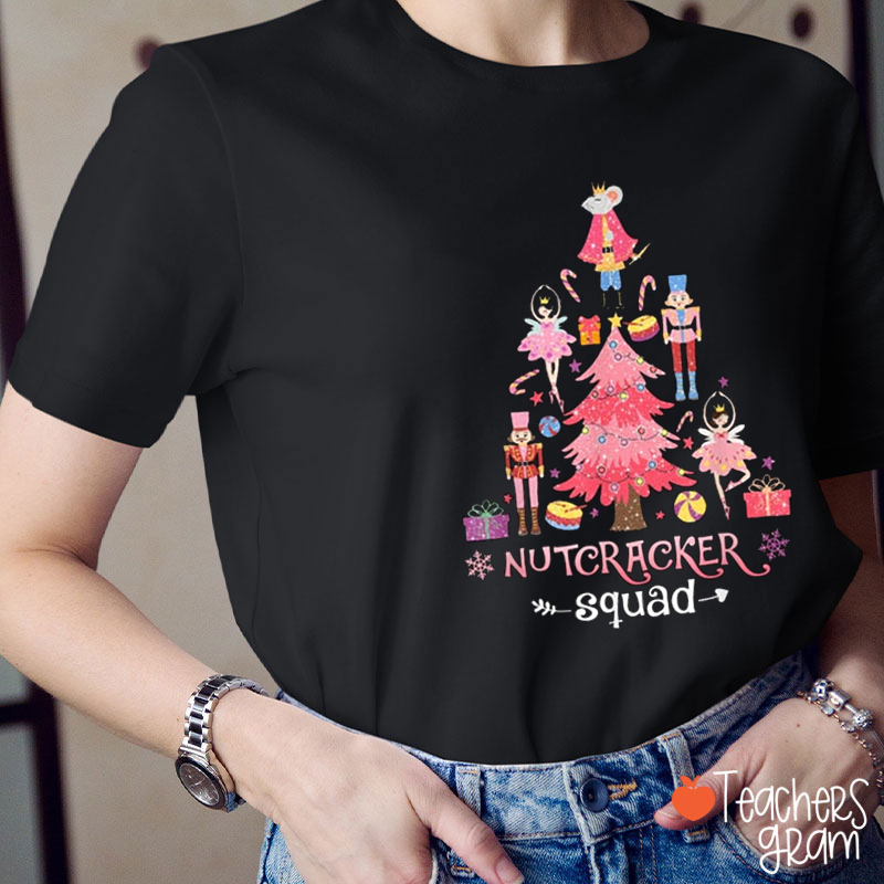 Nutcracker Squad Christmas Tree Dance Teacher T-Shirt