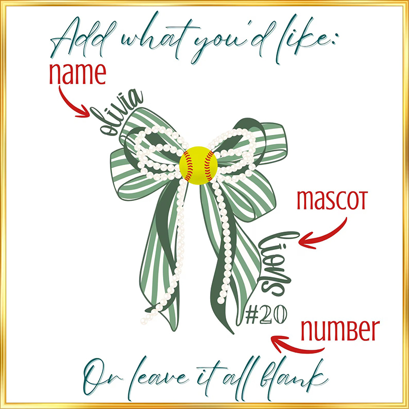 Personalized Mascot Coquette Bow Teacher T-Shirt