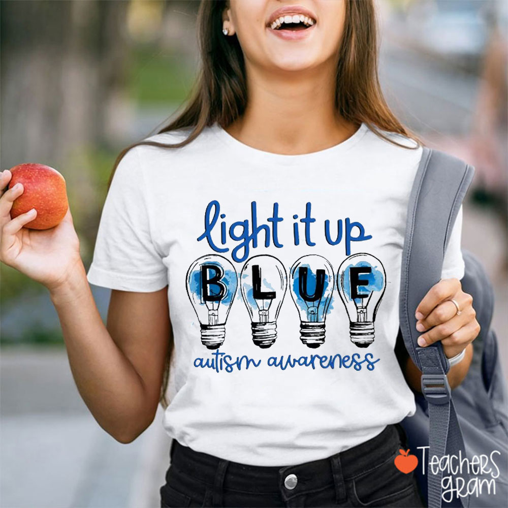 Light It Up Autism Awareness Teacher T-Shirt