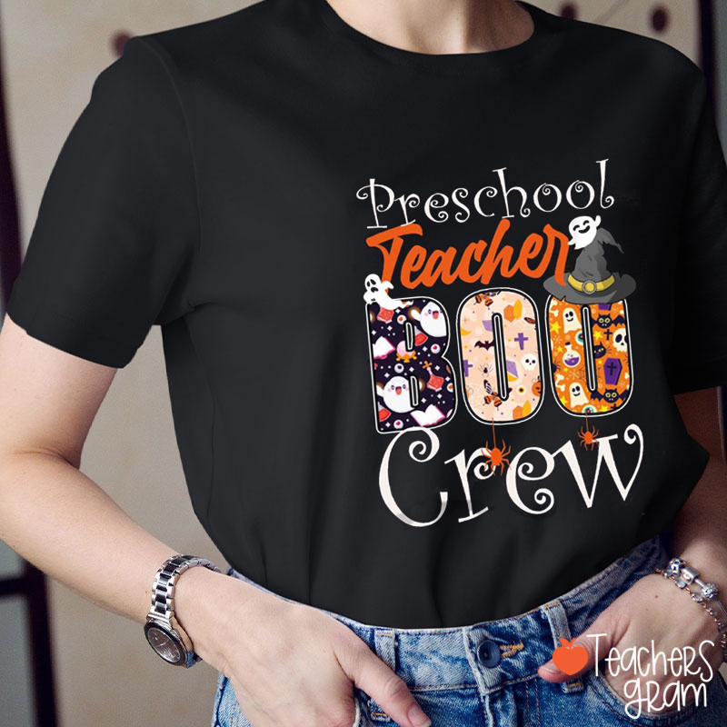 Personalized Grade Boo Crew Teacher T-Shirt