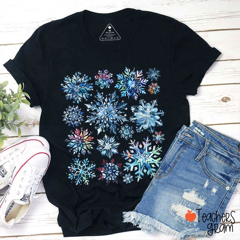 Snowflakes Of Various Shapes Teacher T-Shirt