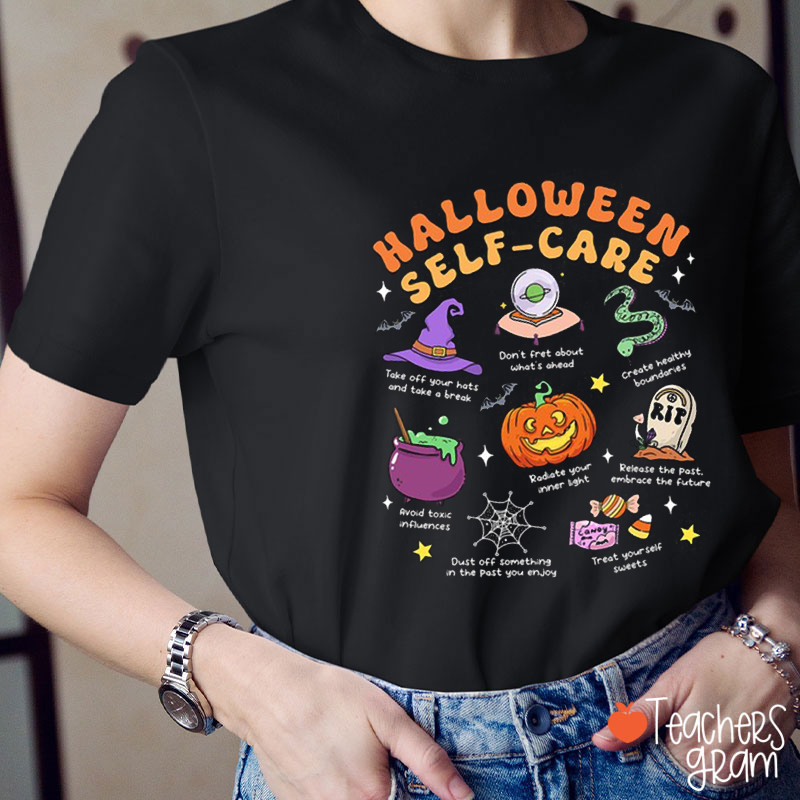 Halloween Selfcare Teacher T-Shirt