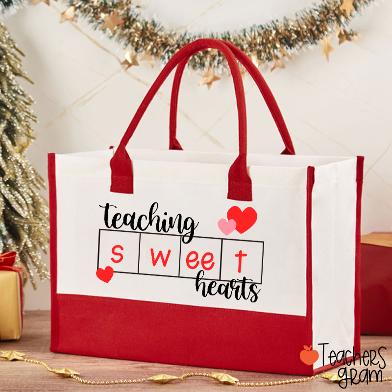Teaching Sweet Hearts Teacher Cotton Tote Bag