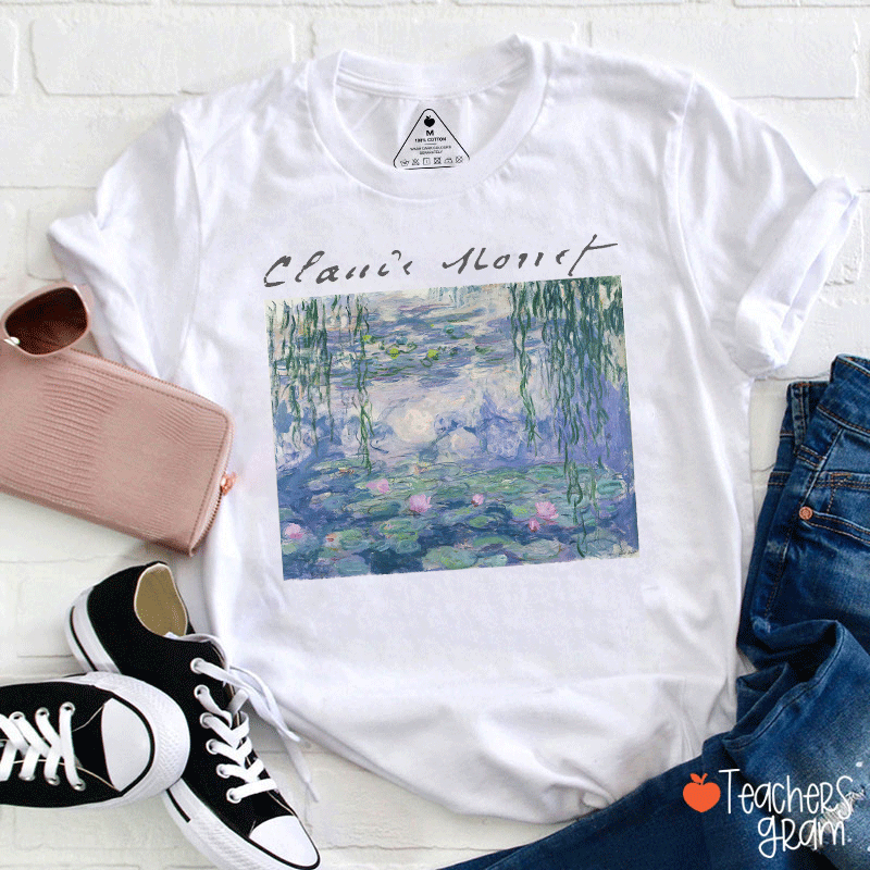 Claude Monet Water Lilies Teacher T-Shirt
