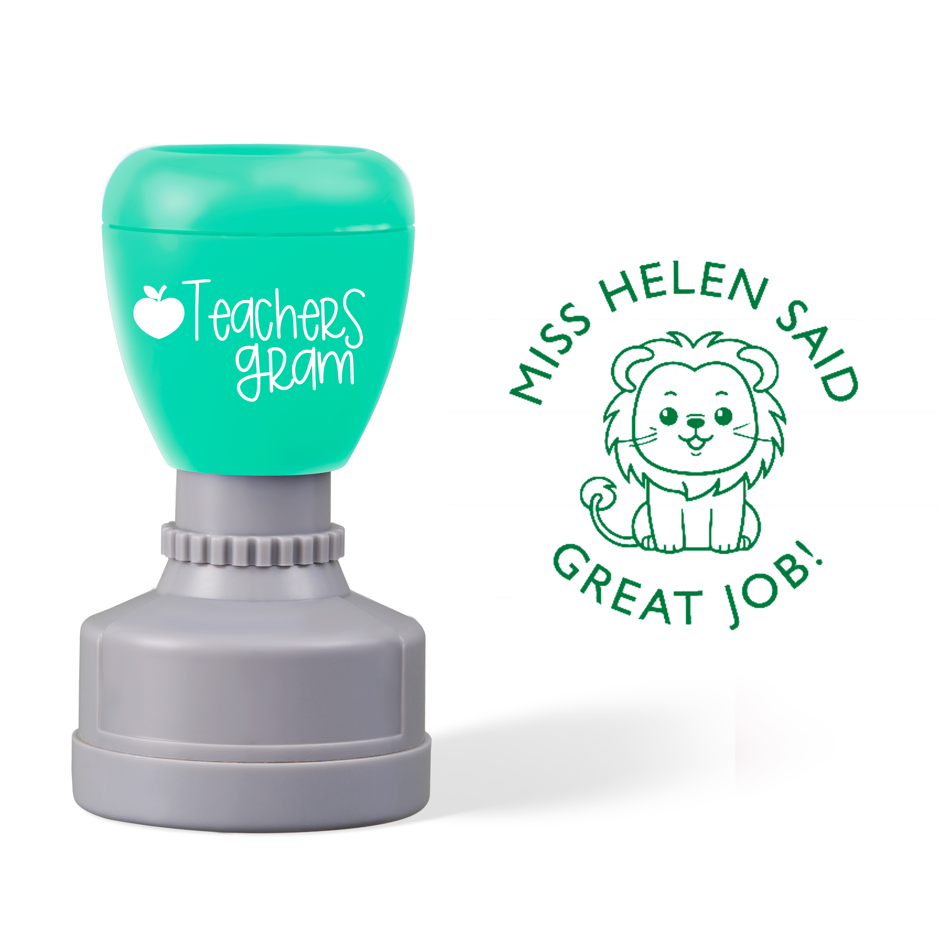 Personalized Name Great Job Lion Teacher Stamp