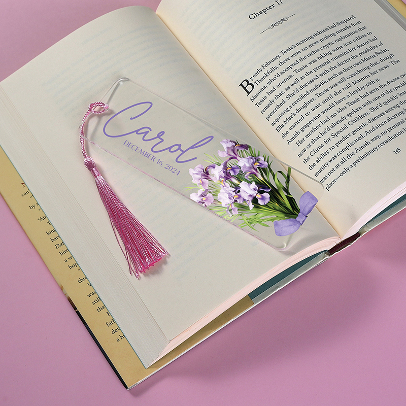Personalized Birth Flower Bouquet Printed Teacher Bookmark