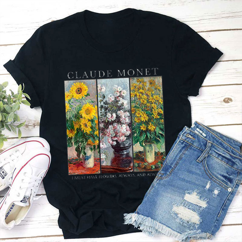 Sunflowers Painting Art Print Teacher T-Shirt