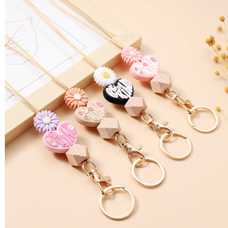 Flower Love Silicone Teacher Lanyard