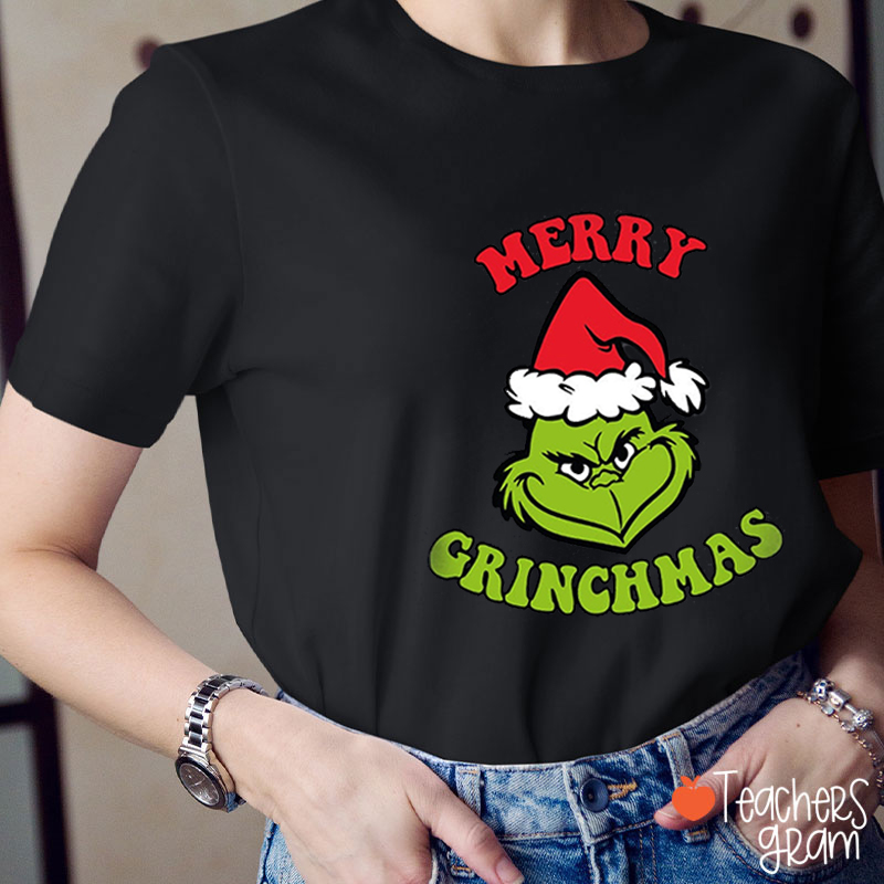 Merry Christmas Cartoon Characters Teacher T-Shirt