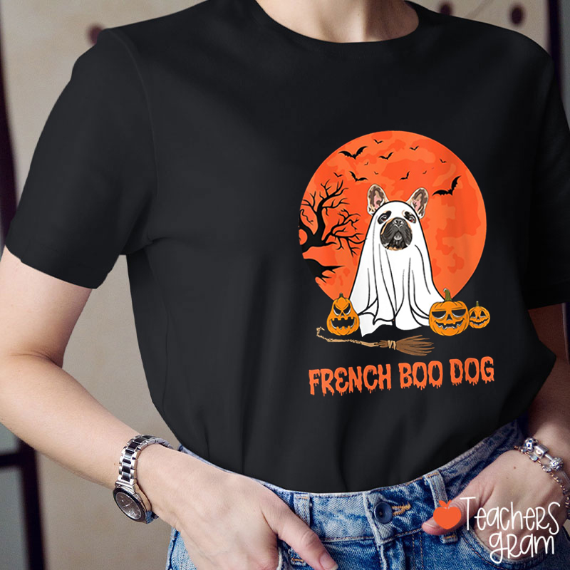 Funny French BooDog Halloween Teacher T-Shirt
