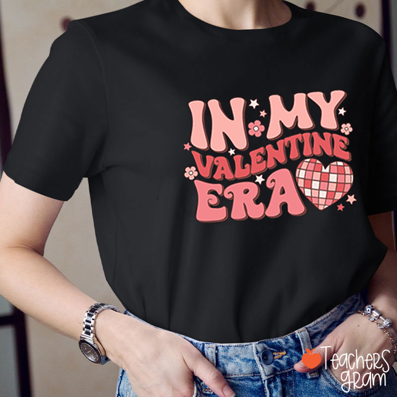 In My Valentine Era Neon Teacher T-Shirt