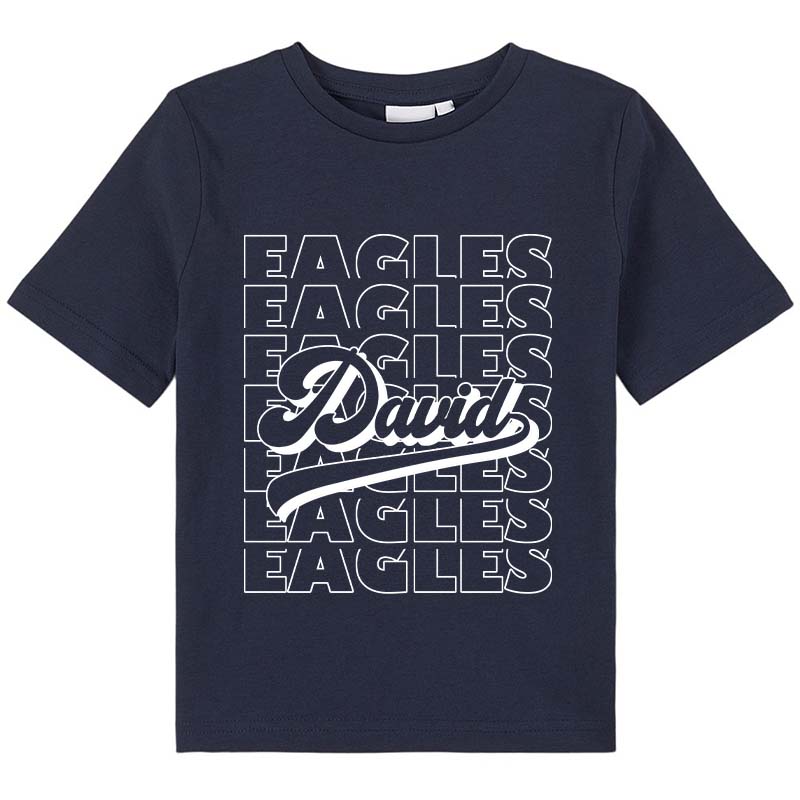 Personalized Name And Mascot Simple Kids T-Shirt