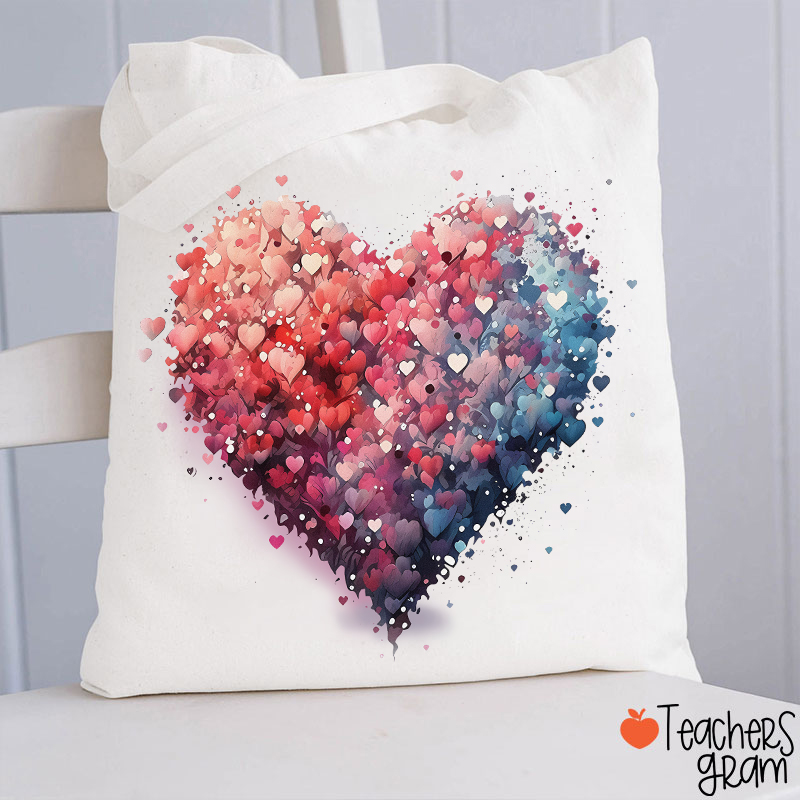 Bubble Heart Teacher Tote Bag