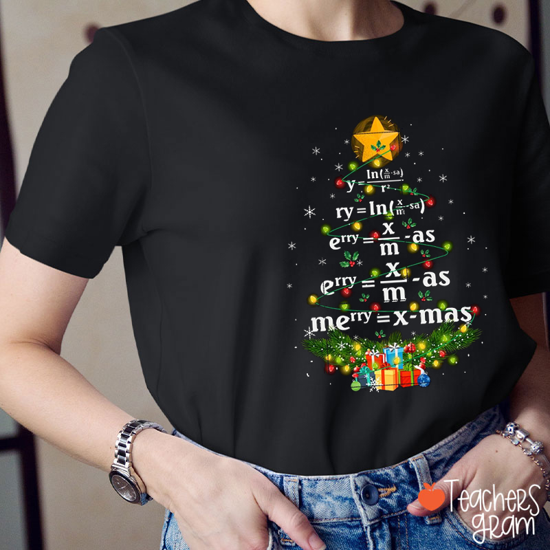Mathematical Formula Christmas Tree Teacher T-Shirt