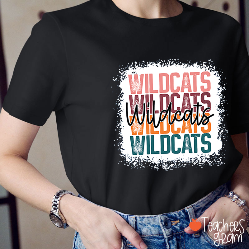 Personalized Mascot Colorful Fonts Teacher T-Shirt