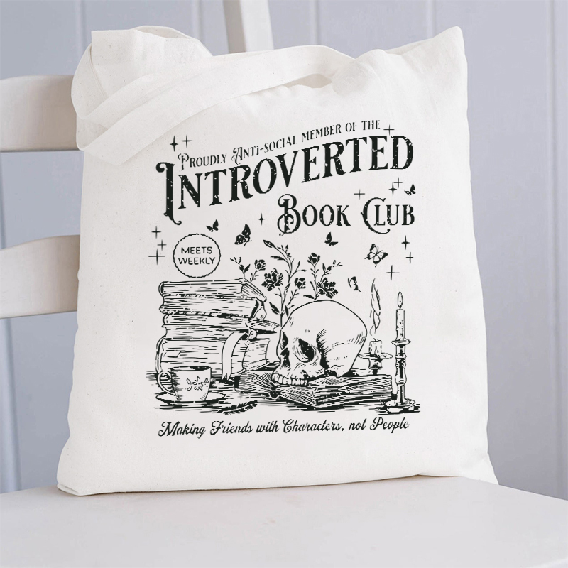 Introverted Book Club Teacher Tote Bag