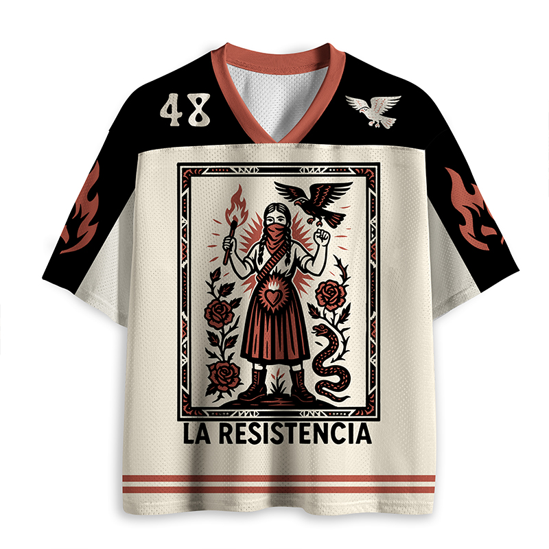 Personalized La Resistencia Chinga La Migra Teacher Mesh Jersey