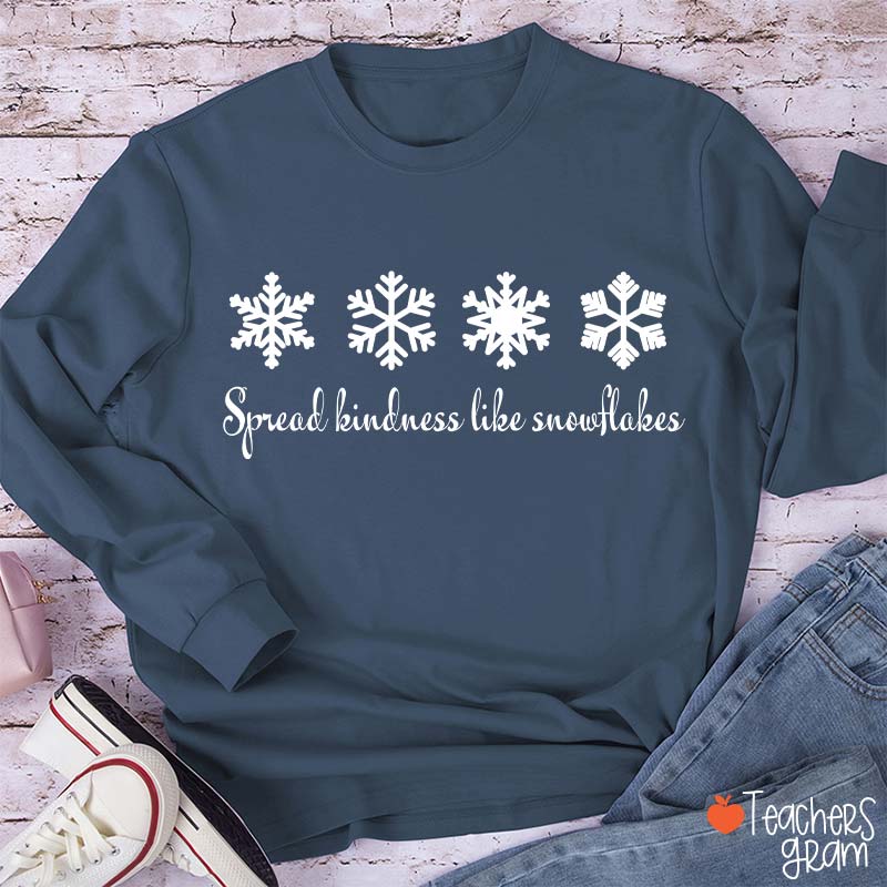 Spread Kindness Like Snowflakes Christmas Teacher Long Sleeve T-Shirt
