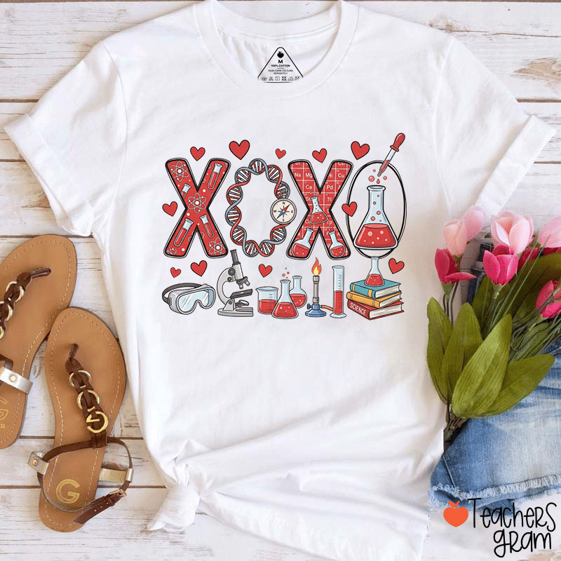 XOXO Science Love Teacher T-shirt