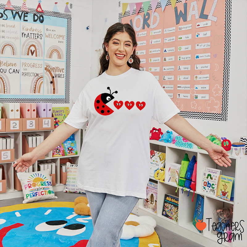 Ladybug Funny Valentines Day Teacher T-Shirt