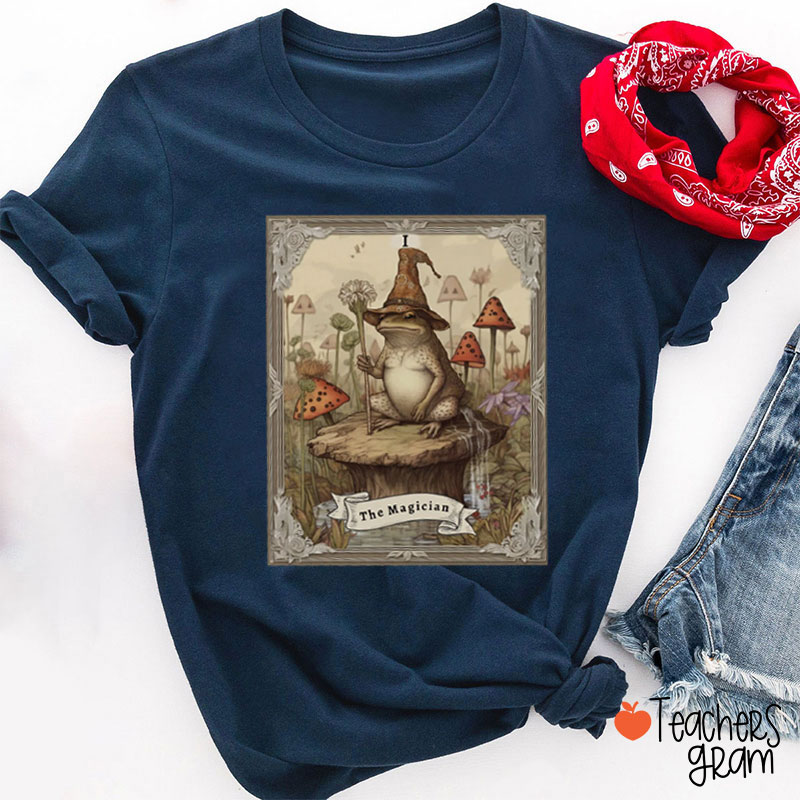 The Magician Frog Tarot Teacher T-Shirt