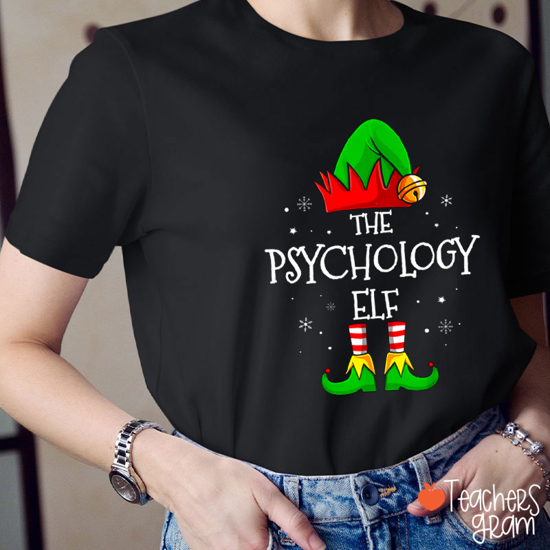 Personazlied The Psychology Elf Teacher T-Shirt