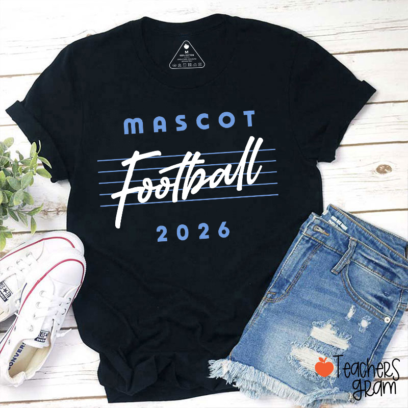 Personalized Mascot And Sport Simple Line Game Day Teacher T-Shirt
