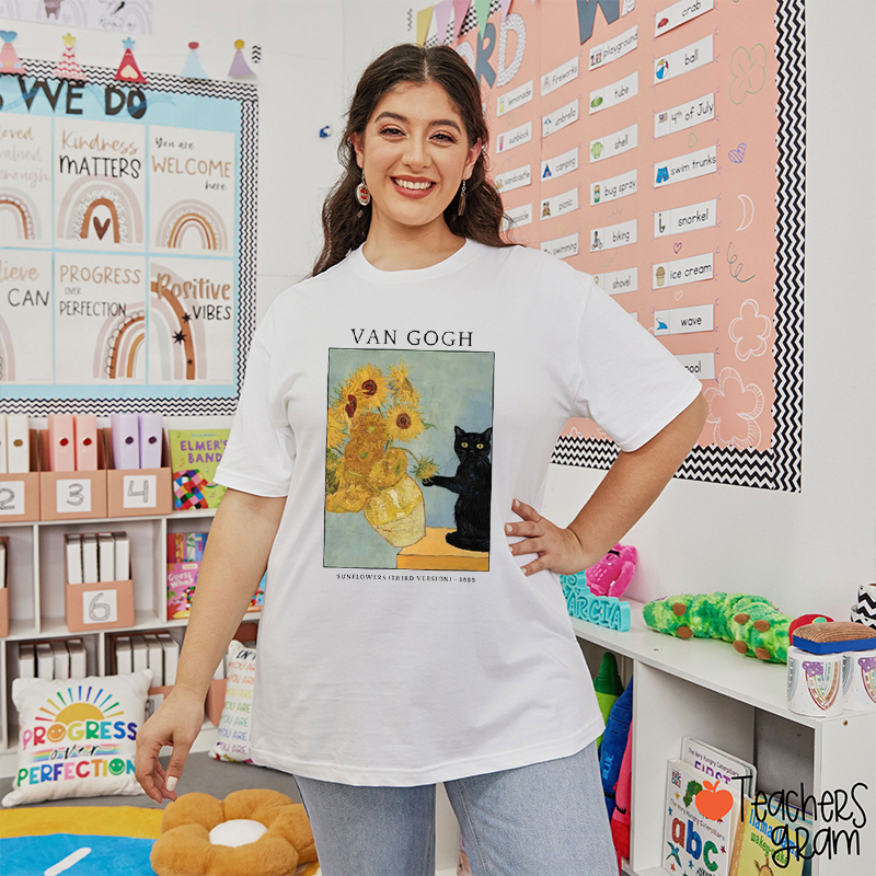 Van Gogh Sunflowers Teacher T-Shirt
