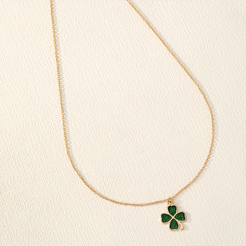St. Patrick's Day Four Leaf Clover Teacher Necklace