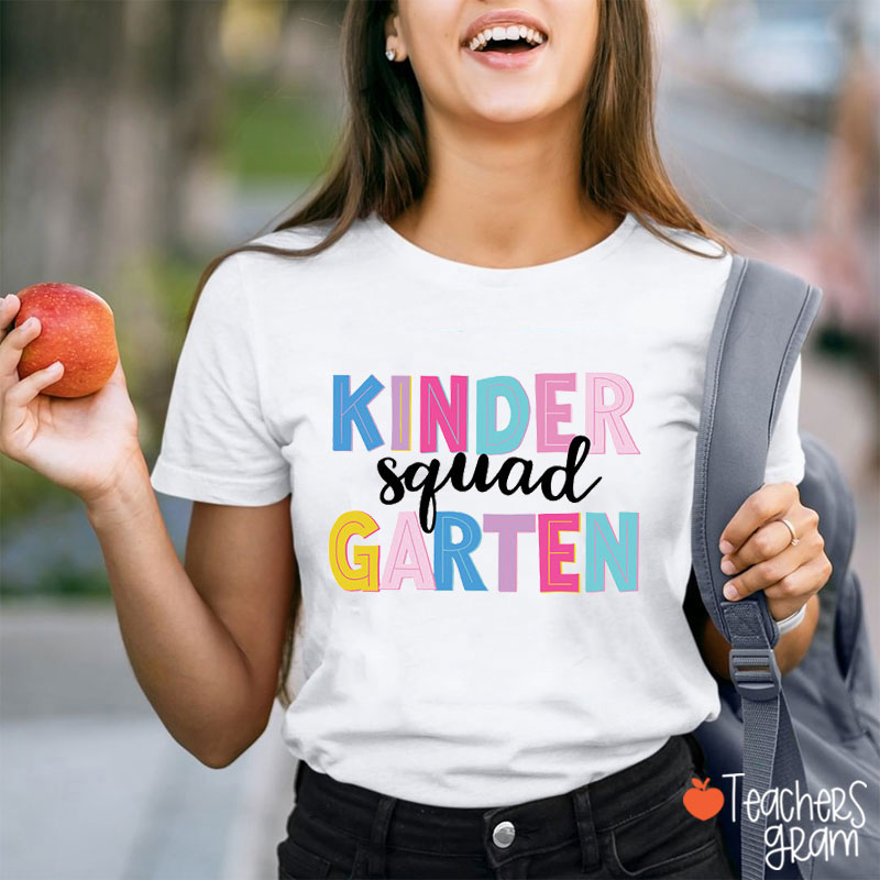Personalized Colorful Letter Grade Squad Teacher T-Shirt