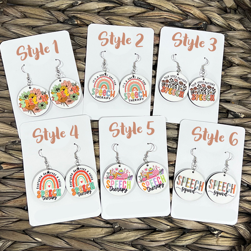 It's A Great Day For Speech Therapy Teacher Wooden Earrings